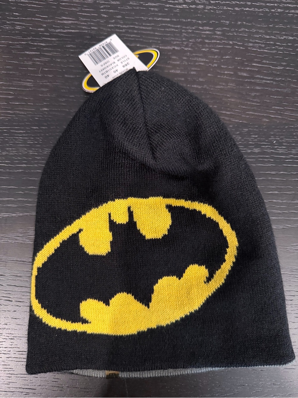 Batman Black and Yellow Knit Beanie Superhero Hat